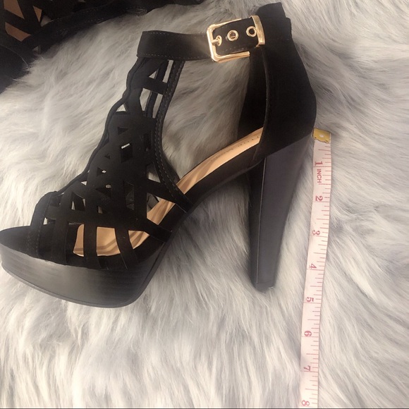 Black Platform-High Heel Open Toe - Picture 3 of 4